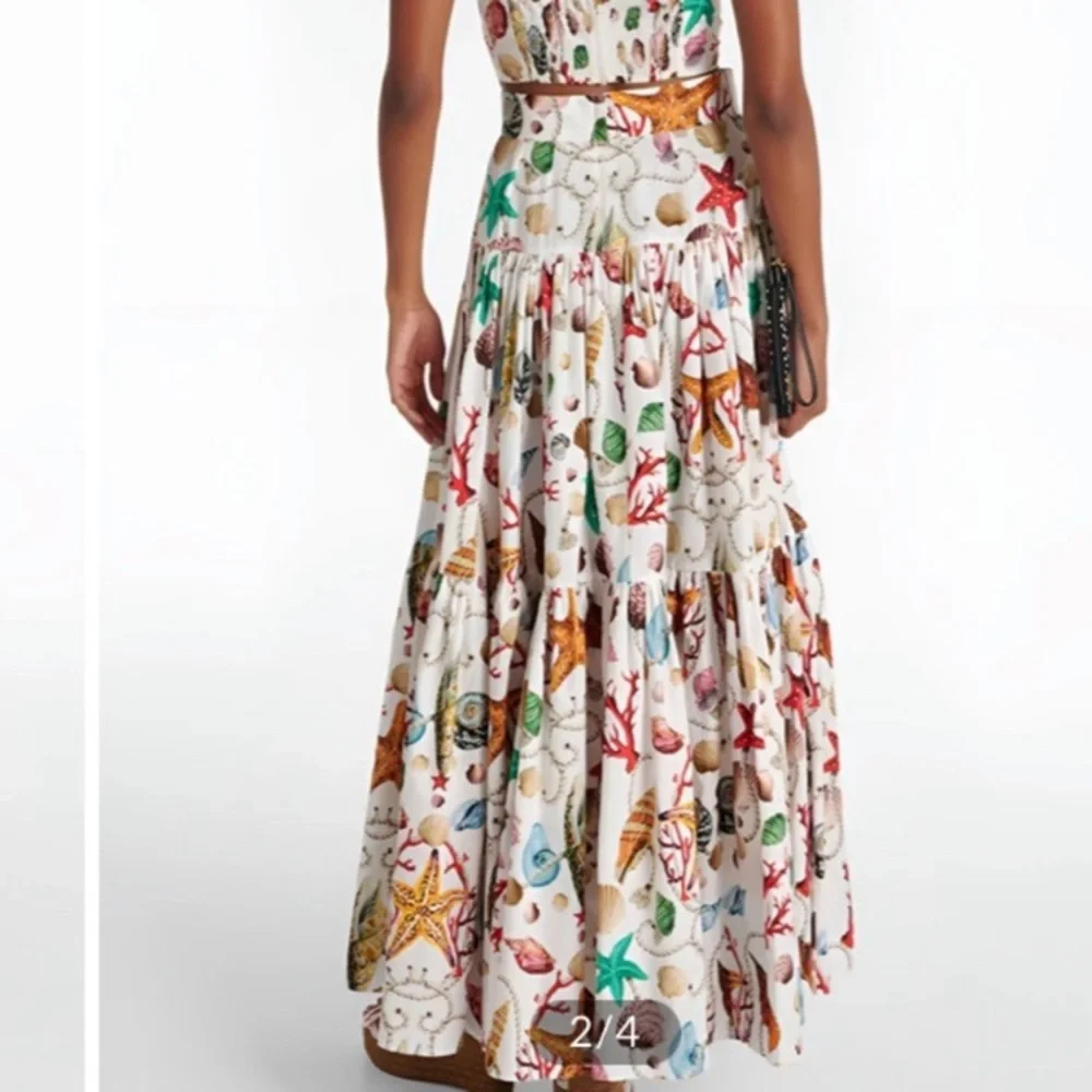 COMMENSE Set Shell Print Crop Top & Skirt - Picture 3 of 11